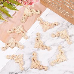 24 шт. резиновая аппликация с резным рисунком из дерева&nbsp;WOOD-FH0001-86