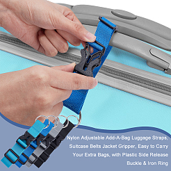 4 sangle de bagage réglable en nylon de 4 styles et sangles de bagage en polyester&nbsp;FIND-PH0007-06-WH