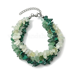Bracelets multi-rangs en perles de pierres précieuses naturelles et synthétiques mélangées pour femmes&nbsp;BJEW-JB13986