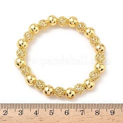 Латунные круглые бусины эластичные браслеты для женщин BJEW-B148-04B-G