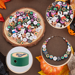 Тема рождество/хэллоуин 300 шт. бусины из полимерной глины ручной работы&nbsp;CLAY-SP0001-01A