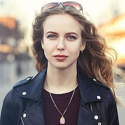 Подвеска из натурального розового кварца в виде флакона для духов G-NB0003-58C