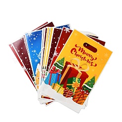 50 шт. 4 стильных рождественских печатных целлофановых упаковочных пакета из ОПП с ручками-прорезями ABAG-C013-06