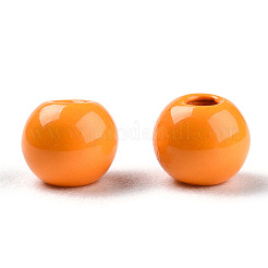 塗装合金ビーズをスプレー  ラウンド  オレンジ  4x3mm  穴：1.2mm&nbsp;PALLOY-TAC0044-50A