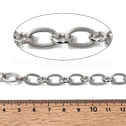 304ステンレススチールフィガロチェーン  溶接されていない  スプールで  ステンレス鋼色  13x8x1.8mm&nbsp;SA-CBAB767-04P