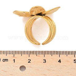 Настоящее 18-каратное золотое 304-каратное открытое кольцо из нержавеющей стали&nbsp;RJEW-Z034-01A