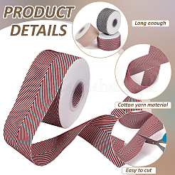 3 рулон двухцветной поликоттоновой ленты с узором «елочка»&nbsp;OCOR-BC0007-81