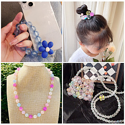 90шт 15 цвета прозрачные акриловые бусины&nbsp;MACR-TA0001-21