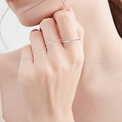4 pz 4 stili 925 anelli sottili in argento sterling&nbsp;RJEW-BBC0001-20