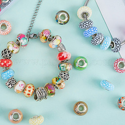 120 шт. 6 стиля рождественской тематики смоляные европейские бусины-рондель RPDL-SP0001-04