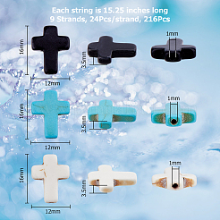 9 нить 3 цвета синтетических бирюзовых бусин нити G-HS0001-07