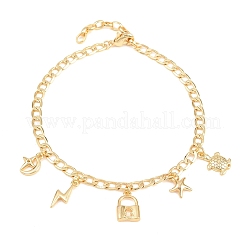 Messing Charme Armbänder&nbsp;BJEW-F545-01C-G