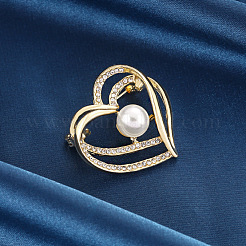 Женские броши со стразами из сплава сердца PW-WGCAEA0-01