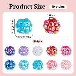 100шт 10 цвета непрозрачных бусин из смолы RESI-GO0001-06