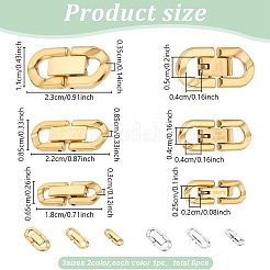 6 шт. 6 стиля раскладывающихся застежек из нержавеющей стали 304 STAS-PH0006-09
