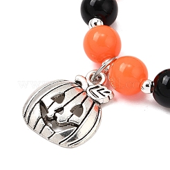 5шт 5 цвета браслеты из сплава с подвесками на Хэллоуин BJEW-JB12055