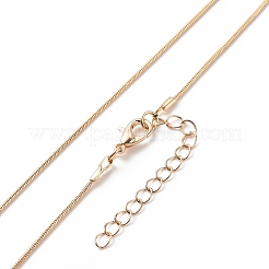 Collana pendente a forma di goccia di vetro con ciondolo ala con catene a serpente rotonde in ottone dorato da donna&nbsp;NJEW-JN04124