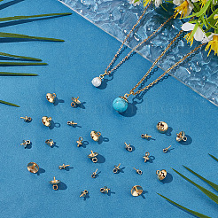 56 шт. 4 стиля латунные подвески-булавки с чашечкой из жемчуга KK-ME0001-74G