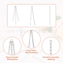 24 шт. 3 стиля латунная цепочка с кристаллами и стразами большие подвески KK-DC0003-19