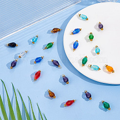 100шт 10 цвета стеклянный кулон PALLOY-GO00015