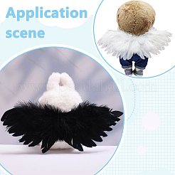 4 paire d'ailes en plumes bicolores pour poupées miniatures&nbsp;DIY-ME0003-63