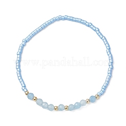 Armbänder aus Glasperlen und natürlichen weißen Jadeperlen für Damen&nbsp;BJEW-MZ00311-01