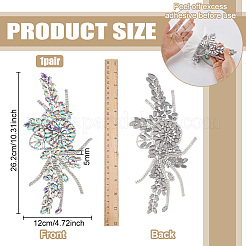 Corsages décoratifs en résine et strass en forme de fleur pour accessoires vestimentaires&nbsp;PATC-WH0021-064E