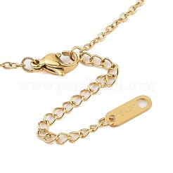 Ожерелья из нержавеющей стали 304 с плоскими круглыми и прямоугольными подвесками&nbsp;NJEW-N055-03G