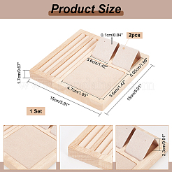 Vassoi espositori quadrati per gioielli in legno&nbsp;EDIS-WH0030-21A