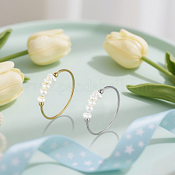 2 шт. 2-х цветные кольца из нержавеющей стали для женщин RJEW-GO0001-08