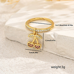 Латунные кольца-подвески с микропаве из кубического циркония для женщин&nbsp;OA1254-1