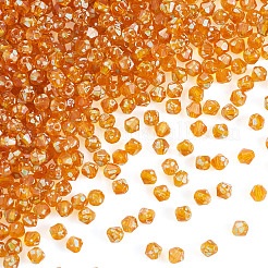 ピカソ ベーキングペイント ガラスシードビーズ  双円錐形  ダークオレンジ  4~4.5x3.5~4mm  穴：0.9~1.2mm&nbsp;SEED-TA0001-62C
