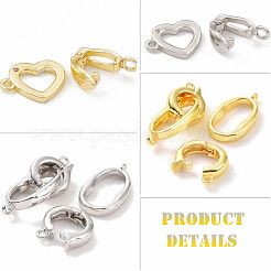 8 комплект 4 стилей стойки с покрытием из латуни с откидными застежками KK-FH0009-91