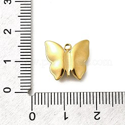 304ステンレススチールエナメルチャーム  ラインストーン付き  バタフライチャーム  18KGP本金メッキ  ホワイト  13x14x3mm  穴：1.5mm&nbsp;STAS-Q347-10A-G