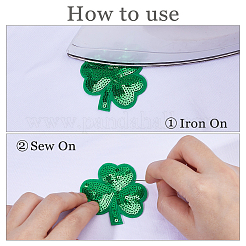 20 шт. аппликации из нетканых материалов в виде клевера ко дню святого патрика&nbsp;DIY-DC0003-64