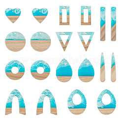 20 шт. 10 больших подвески из прозрачной смолы и белого дерева в морском стиле RESI-TA0001-88