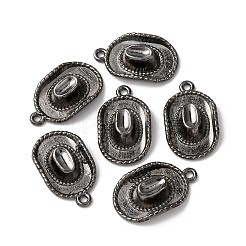 チベットスタイル合金帽子のペンダント  カドミウムフリー＆ニッケルフリー＆鉛フリー  ガンメタ色  22x13x5mm  穴：2mm&nbsp;TIBEP-1023-B-FF