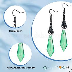 4 пара 4 стильных акриловых сережек-пулей с имитацией драгоценных камней EJEW-AN0003-96