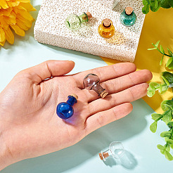 6шт 6 цвета круглые стеклянные пробковые бутылки орнамент&nbsp;AJEW-TA0001-75