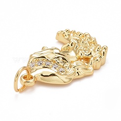 Подвески из латуни с покрытием из прозрачного кубического циркония KK-M229-18G