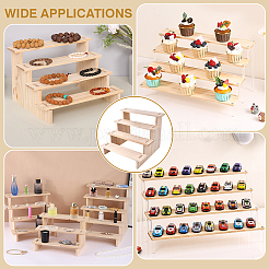4-stöckige Aufbewahrungs- und Displayständer aus Holz für Actionfiguren&nbsp;ODIS-WH0038-306A