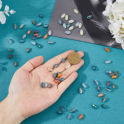 80шт 8 цвета прозрачные гальванические стеклянные бусины EGLA-HS0001-03