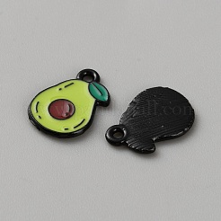 合金エナメルチャーム  フルーツチャーム  アボカド  15x10.5x1mm  穴：1.5mm&nbsp;LS-ENAM-TAC0019-03J