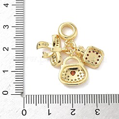 Латунь микропейв кубический цирконий европейские подвески с подвесками KK-K368-34G