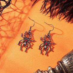 Серьги-пауки из сплава со стразами EJEW-JE06655-01