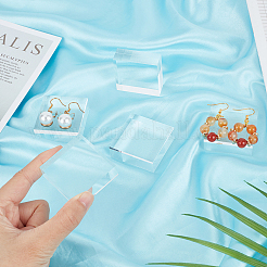 Квадратные прозрачные акриловые пьедесталы для ювелирных изделий ODIS-WH0001-47A