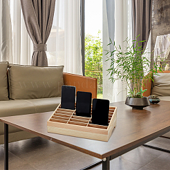 Деревянный ящик для хранения сотового телефона с 24 сеткой&nbsp;AJEW-WH0258-969A