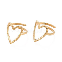 Кольцо-манжета в форме сердца из нержавеющей стали 304 с ионным покрытием (IP) RJEW-N038-123LG