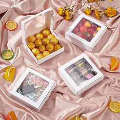 Квадратная складная креативная картонная коробка CON-WH0086-15A