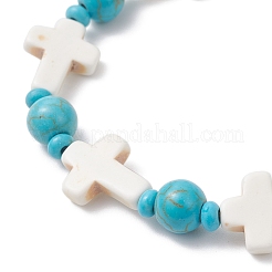 Браслеты из синтетического бирюзового бисера для мужчин и женщин BJEW-JB12373-03